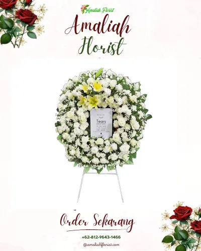 Krans Bunga Duka Cita di Cikeas Udik